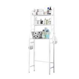 Haodirect 3-layer bathroom storage rack metal storage rack above toilet freestanding space saving rack