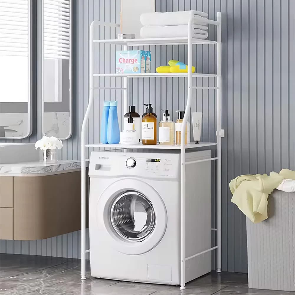 Haodirect 3-layer bathroom storage rack metal storage rack above toilet freestanding space saving rack