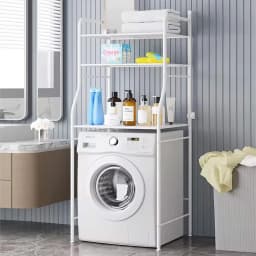 Haodirect 3-layer bathroom storage rack metal storage rack above toilet freestanding space saving rack