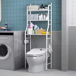 Haodirect 3-layer bathroom storage rack metal storage rack above toilet freestanding space saving rack