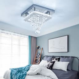 Voltsify Modern Crystal Ceiling Light with Droplets for Living Rooms, Bedrooms and Nurseries