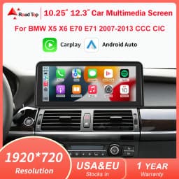 RoadTop 1920*720 Wireless CarPlay Android Auto Car Multimedia Display for BMW X5 X6 E70 E71 2007-2013 CCC CIC Linux Touch Screen