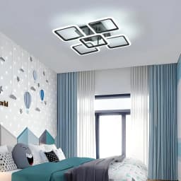 LED Ceiling Adjustable Ceiling Light, Black Square Ceiling Lamp Cold White 6500K Memory Function for Living Room Bedroom Dinning