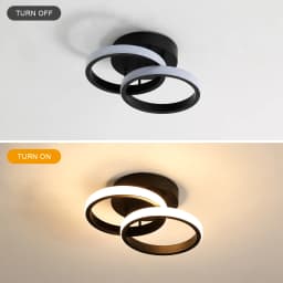 Small LED Ceiling Lights, Double Ring Ceiling Lamp for Bedroom Livingroom Dinningroom Cold White or Warm White to Choosed