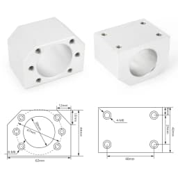 【EU Stock】SBR 16 Linear Guide Rail 6 Set SBR16 - 300/700/1100mm + Ballscrew Set SFU1605 - 350/750/1150mm + BK/BF12 CNC Part
