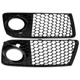Honeycomb Front Fog Light Grille Bezel for Audi TT Coupe Convertible 2011 2012 2013 2014 Gloss Black Fog Lamp Grille Mesh