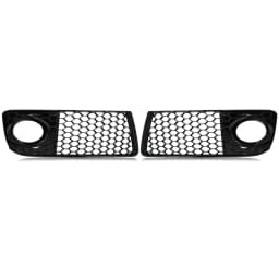 Honeycomb Front Fog Light Grille Bezel for Audi TT Coupe Convertible 2011 2012 2013 2014 Gloss Black Fog Lamp Grille Mesh