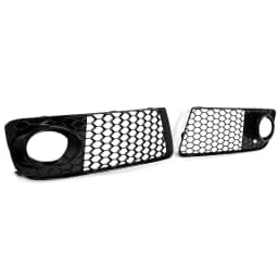 Honeycomb Front Fog Light Grille Bezel for Audi TT Coupe Convertible 2011 2012 2013 2014 Gloss Black Fog Lamp Grille Mesh