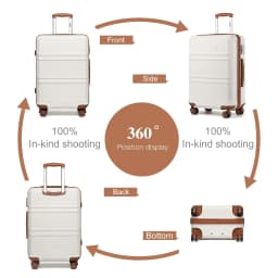 Kono Lightweight Cabin Suitcase - 20/24/28 Inch ABS Hard Shell, Fits EasyJet Under Seat, large-Compact Carry-On Trolley Case