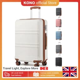 Kono Lightweight Cabin Suitcase - 20/24/28 Inch ABS Hard Shell, Fits EasyJet Under Seat, large-Compact Carry-On Trolley Case