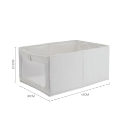 Voltsify Beige Foldable Fabric Clothes Jeans Storage Organizer, 30cm W x 44cm D x 20.5cm H