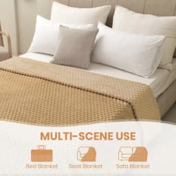 Good Nite Fleece Throw Blanket - Soft Plush & Warm Cozy White Blanket for Bed, Couch & Sofa Chair