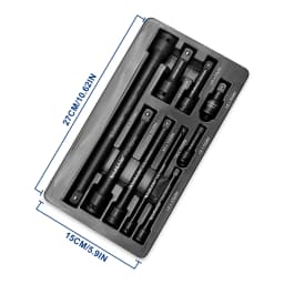 Winholder 9PCS Impact Extension Bar Set 1/2" 3/8" 1/4" Drive Long Reach Extension Bar Set Workshop Tool