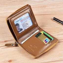 RFID Blocking Card Holder Case Anti-Theft Clutch Short Men's Leather Wallet