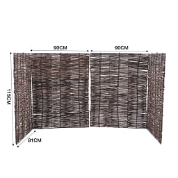 【Breeins】Garden Sanctuary Trash Can Fence Wicker Privacy Fence Outdoor Courtyard Multi Use Decoration