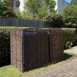 【Breeins】Garden Sanctuary Trash Can Fence Wicker Privacy Fence Outdoor Courtyard Multi Use Decoration