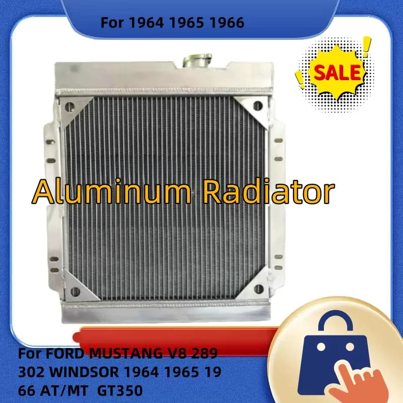 NEW FULL For FORD MUSTANG V8 289 302 WINDSOR 1964 1965 1966 AT/MT 64 65 66 GT350 Bestselling Aluminum Radiator 64 65 66