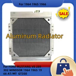 NEW FULL For FORD MUSTANG V8 289 302 WINDSOR 1964 1965 1966 AT/MT 64 65 66 GT350 Bestselling Aluminum Radiator 64 65 66