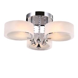 Voltsify Modern Round Acrylic LED Semi Flush Mount with Crystal Accent