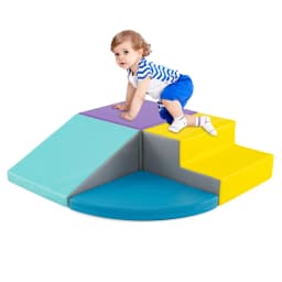 DORTALA Baby Climb & Crawl Foam Block Play Set 4-Piece Kids Soft Toy Set-Navy