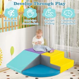 DORTALA Baby Climb & Crawl Foam Block Play Set 4-Piece Kids Soft Toy Set-Navy