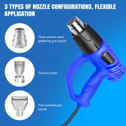 2000 Watt Heat Gun, Lightweight Compact Heat Gun Kit, 4 DIY Nozzles, Shrink Tubing, Packaging, Crafts, Welding Heat Guns