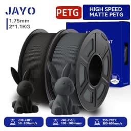 JAYO PETG & High Speed Matte PETG 3D Filament 1.75mm 30mm/s - 600mm/s Print Range High Flow Speedy PETG Printer Filament for 3D