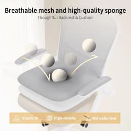 Office Chair Ergonomic Desk Chair 90° Flip-up Armrest Lumbar Support Height Adjustable Computer Chair for Home Office