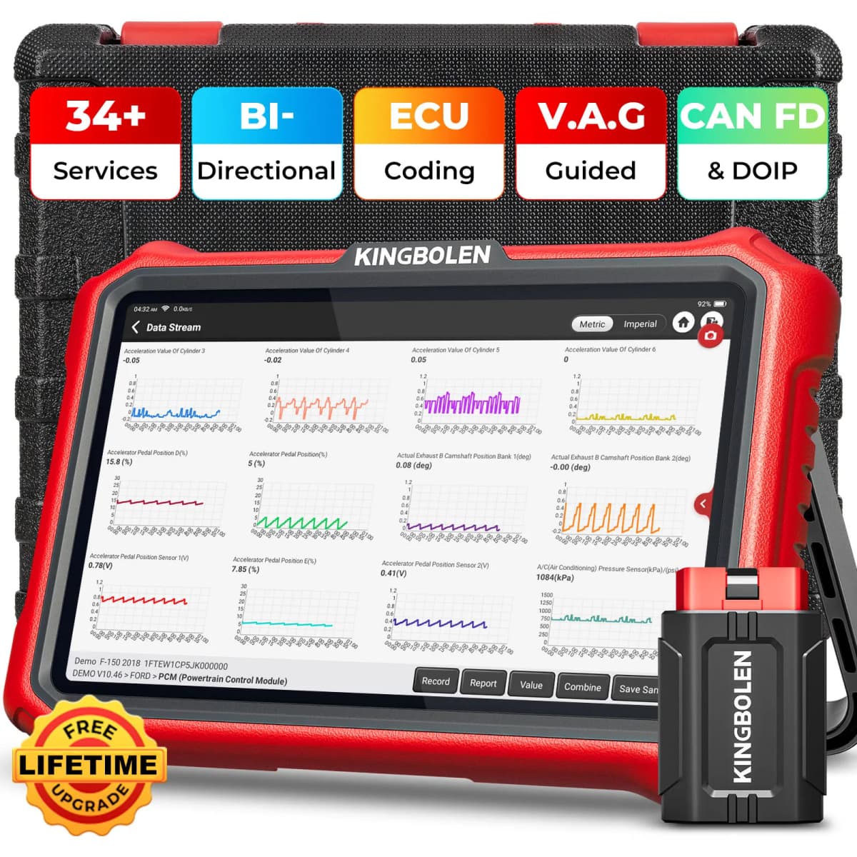[Lifetime Free Update] KINGBOLEN K8 PRO Car Scanner Scan OBD2 Automotive Diagnostic Tool ECU Coding with CAN FD Doip for FCA SGW