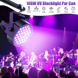 LeLeght 108W Par Spotlight 36 LED Light RGB DMX512 With Remote Control For Disco Stage DJ Party Show Bar Halloween Christma