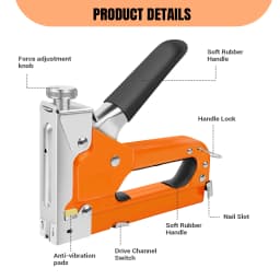Heavy Duty Staple Gun, 3 in 1 Upholstery Staple Nail Steel Gun with 3000 Staples, Stapler Gun for Wood, Crafts, Carpentry