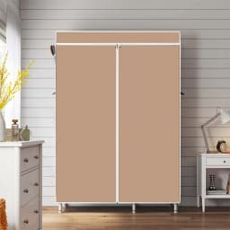 Portable Canvas Clothes Organiser Large Capacity Cloth Wardrobe Closet Organiser Hanging and Storage GridRoom Bedroom Organize