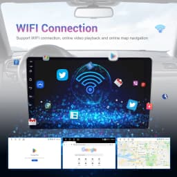 Podofo 9Inch 2 DIN Car Stereo Radio Wirless Carplay Android Auto Car Stereo Bluetooth 64G GPS Navigation RDS WiFi USB FM DAB