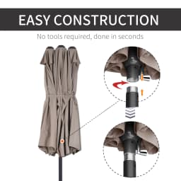 4.5M Patio Outdoor Umbrella With Cover Double Sided Large Umbrella 4.5M with Crank Handle for Deck, Lawn, Backyard and Pool, Tan