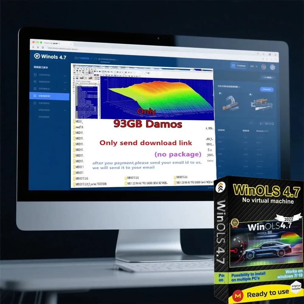 Winols 4.7 ECU Programming Tool with 93GB Damos File Latest Car Repair Software plus Installation Video Guide for Automotive Pro