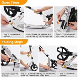 Kick Scooter for Teens & Adults, 200mm Big Wheels for Adults with Disc Brakes, Adult Scooter with Carry Strap