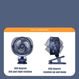 USB Plug-in Use Mini Clipped Fan 360° Rotation 2-speed Wind Desktop Ventilator Silent Air Conditioner for Bedroom Office