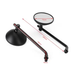 Artudatech Mirror 3" Round Universal Black For Cafe Classic Bobber Chopper Custom Tracker