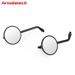 Artudatech Mirror 3" Round Universal Black For Cafe Classic Bobber Chopper Custom Tracker