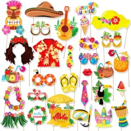 30pcs/set Hawaiian Party Decorations Photo Booth Props Pineapple Flamingo Summer Beach Pool Party Hawai Aloha Party supplies Toy