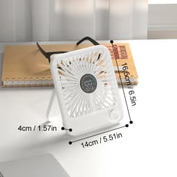 Desk Fan Portable USB Rechargeable Fan180 Tilt Folding Fan With Power Display Ultra Quiet Table Fans Office Home Adjustable Fans