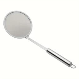 1pc Stainless Steel Mesh Skimmer Spoon - Effortlessly Remove Grease & Foam - Durable Fine Mesh Strainer with Long Handle - Perfe