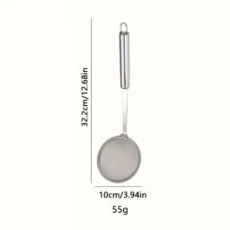 1pc Stainless Steel Mesh Skimmer Spoon - Effortlessly Remove Grease & Foam - Durable Fine Mesh Strainer with Long Handle - Perfe