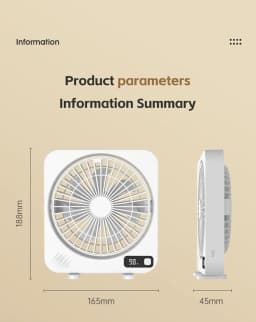 Electric Fan Portable Usb Charging Cycle Electric Fan Table Fan Digital Display 5-speed Desktop Small Fan Office Camping
