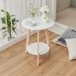 【Breeins】2-Tier Round Wooden Coffee Side Table