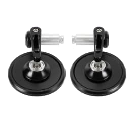 Artudatech Aluminum Handlebar End Mirror 7/8"-1" Black Short Arm BAR End 3" Round Mirrors
