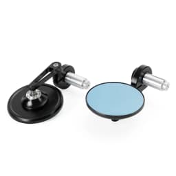 Artudatech Aluminum Handlebar End Mirror 7/8"-1" Black Short Arm BAR End 3" Round Mirrors