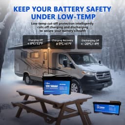 Anern 12V 24V 100Ah Lithium Battery Overload and Short Circuit Protection IP65 Max Discharge Current 800A Battery for Home RV