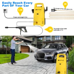 2050PSI Electric High Pressure Washer, 1.6GPM 2300W Washer with 1-180° Adjustable Nozzle and Detergent Tank for Cleaning Car