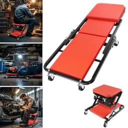 2 in 1 Creeper Seat,Lay Down or Sit Stable,Folding Mechanics Car Creeper with 6 Rotatable Rolling Wheels for Under Car Repair